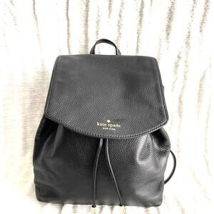 Kate Spade Black Pebbled Leather Backpack